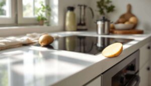 Eine halbe Kartoffel macht das Ceranfeld spiegelblank – komplett ohne Kratzer