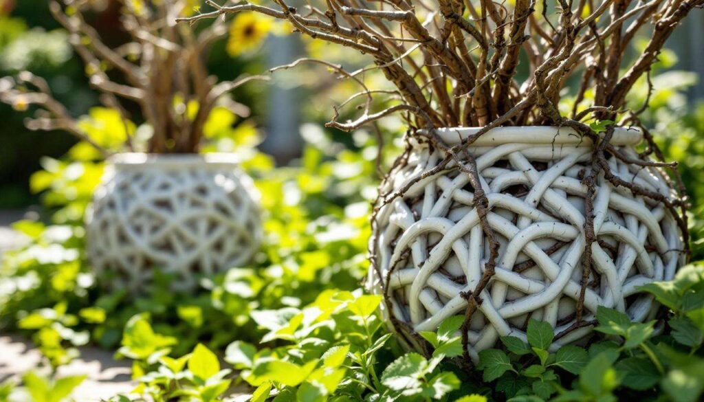 Extravagante Gartendeko: So werden Ihre Kübel mit Zweigen zum echten Design-Highlight